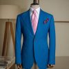 Bright Blue Peak-Lapel Tailored Suit