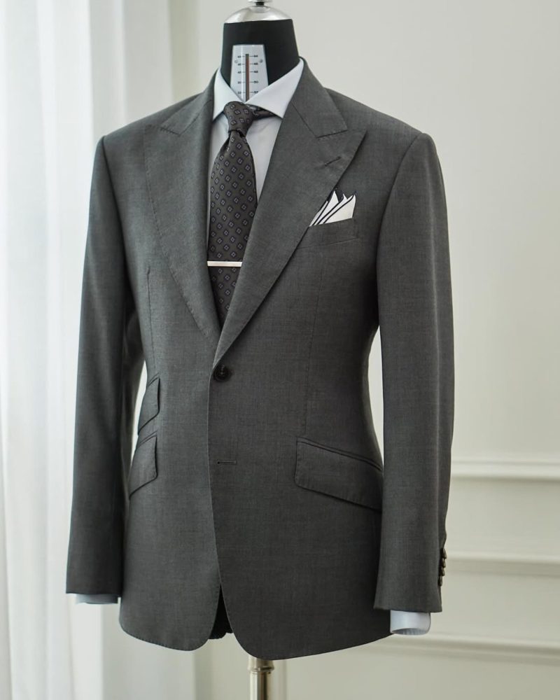 Charcoal Grey Tailored Merino Wool Suit 3