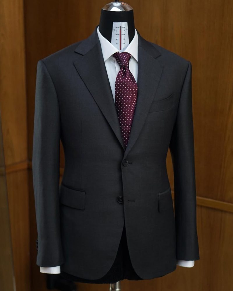 Charcoal Grey Tailored Wool-Cashmere Business Suit 4