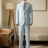 Light Blue Wool-Cashmere Tailored Suit 2