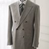 Light Grey Tailored Double-Breasted Wool-Linen Suit 3