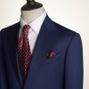 Navy Herringbone Wool Tailored Business Suit 3