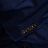 Navy Herringbone Wool Tailored Business Suit 5