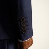 Navy Merino Wool Tailored Business Suit 1