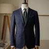 Navy Merino Wool Tailored Business Suit 3