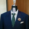 Navy Pinstripe Tailored Double-Breasted Suit 4