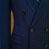 Navy Pinstripe Tailored Double-Breasted Suit