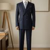 Navy Pinstripe Double-Breasted Tailored Suit 3