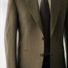 Olive Green Tailored Linen Suit 2