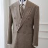 Tailored Taupe Double-Breasted Linen Suit 3
